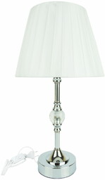Lampka biała srebrna kryształ glamour lampa nocna 39cm