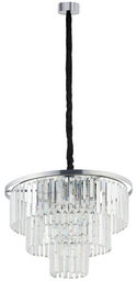 Żyrandol wiszący CRISTAL BLACK M szer. 56cm 9xE14