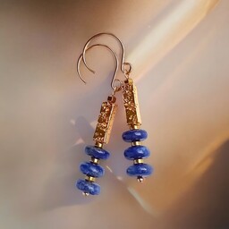 Pakamera EFEKTOWNE kolczyki : lapis lazuli, lawa :granat
