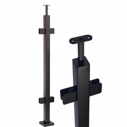 Słupek Przelotowy 100 cm, Szkło 4 Uchwyty 40x40