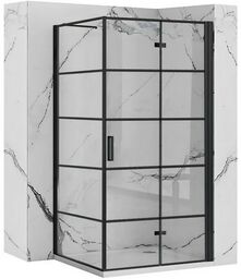 Czarna kabina prysznicowa składana 100x80 Molier Black Rea
