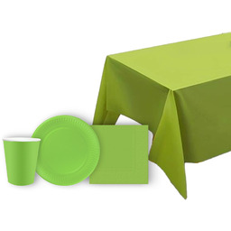 Zestaw obrus + kubeczki + serwetki + talerzyki