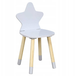 Krzesło Drewniane Dla Dziecka Szare Gwiazdka Puppe