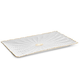 Eurofirany Patera ceramiczna 32x19x3 Gaia 02 kremowa złota