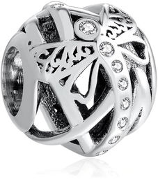 Rodowany srebrny charms do pandora ważka dragonfly cyrkonie