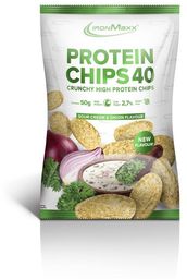 IronMaxx Protein Chips 50g, Smak: Śmietankowo - cebulowe