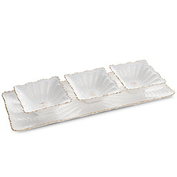 Eurofirany Patera ceramiczna 42x16x2 Gaia 03 kremowa złota