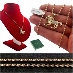 DAMSKI ZŁOTY ŁAŃCUSZEK ZE STALI CHIRURGICZNEJ PIĘKNA ZAWIESZKA