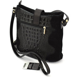 Skórzana damska listonoszka z motywem krokodyla