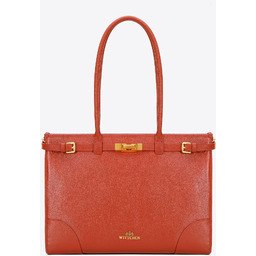 Damska shopperka ze skóry naturalnej o fakturze groszkowej