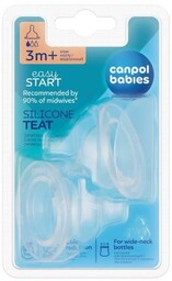 CANPOL BABIES EasyStart Smoczki silikonowe wolny do butelki