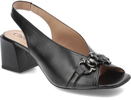 Chebello Czarne Sandały Eleganckie Skórzane Buty