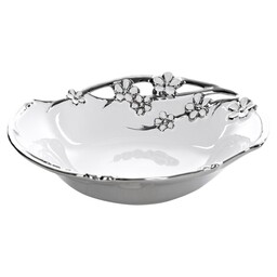 Eurofirany Misa ceramiczna Karin 01 29x27x7 biała srebrna