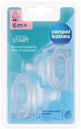 CANPOL BABIES EasyStart Smoczki silikonowe średni do butelki