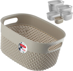 Koszyk prostokątny 3,5L Curver Filo Recycled, beżowy