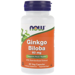 Ginkgo Biloba (Miłorząb Japoński) 60 mg, Now Foods,