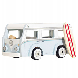 Drewniany kamper retro, wakacyjny samochód, zabawka dla dzieci,