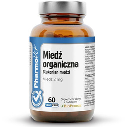 PHARMOVIT Miedź Organiczna glukonian miedzi suplement diety 60