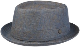 Kapelusz Lniany Classic Pork Pie by Lierys, niebieski,