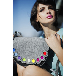 Pakamera Kolorowa Listonoszka z filcu tęczowa