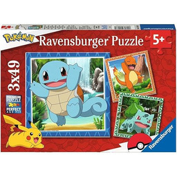 Puzzle dla dzieci 2D: Pokemon 3x49 elementów
