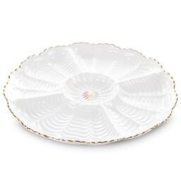 Eurofirany Patera ceramiczna 28x28x3 Gaia 06 kremowa złota