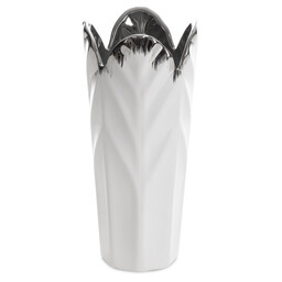 Eurofirany Wazon dekoracyjny 13x13x28 Nira 1 biały srebrny