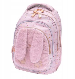 Plecak szkolny trzy komory fluffy bunny z uszami