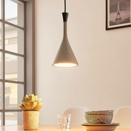 Lindby Nowoczesna lampa wisząca Flynn, szary betonowy