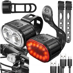 Lampka Rowerowa Przednia + Tylna Led Akumulatorowa