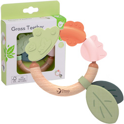 CLASSIC WORLD Drewniana Grzechotka Sensoryczna Gryzak 2w1
