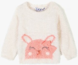 Sweter niemowlęcy dla dziewczynki z królikiem
