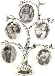 Drzewo genealogiczne antyczne 5 zdjęć posrebrzana rodzinna ramka