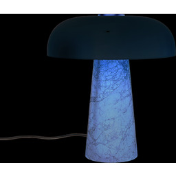 Lampa stołowa marmurowa podstawa beżowa i biały klosz