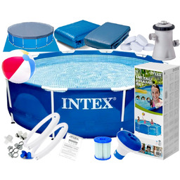 Basen Stelażowy 305X76 Intex Ogrodowy Pompa Chlor Dozownik