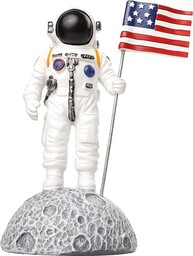 Needzo Figurka astronauty na Księżycu, patriotyczna dekoracja biurka