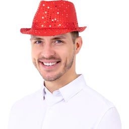 Kapelusz z cekinami czerwony - 1 szt.