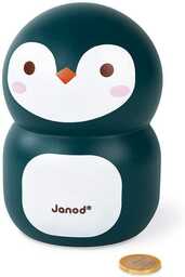Janod - Penguin Wooden Children s Money Box