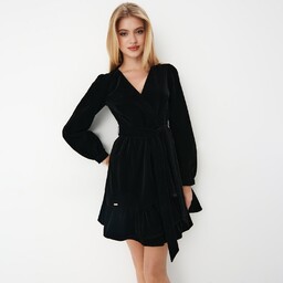 Mohito - Welurowa sukienka mini - Czarny