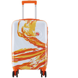 Walizka podróżna z ABS-u 20'' - nadruk biało-pomarańczowa