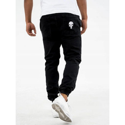 SPODNIE JEANSOWE JOGGER MĘSKIE Wygodne MARVEL PUNISHER Logo
