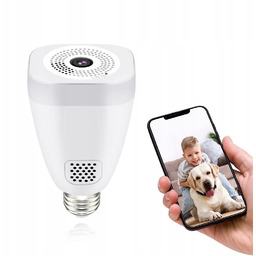 Żarówka Kamera Bezprzewodowa Obiektyw 360 Rybie Oko E27
