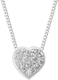 Naszyjnik celebrytka z serduszkiem z cyrkoniami srebrny