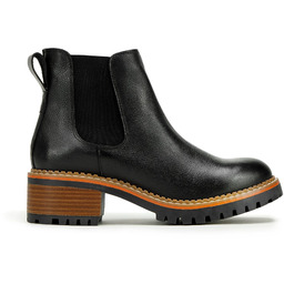 Sztyblety skórzane na żłobionej podeszwie czarne