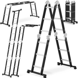 Drabina aluminiowa stalowa przegubowa składana wielofunkcyjna rozkładana 4x3
