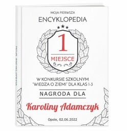 Encyklopedia z nadrukiem dla dziewczynki jako nagroda