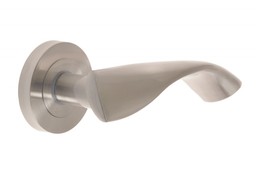 Klamka drzwiowa Bilbao z tarczką okrągłą nikiel/satyna