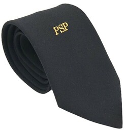 Krawat z napisem "PSP" - Czarny