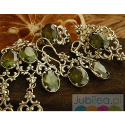 FAUNO - komplet srebrny z oliwinem