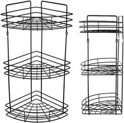 Półka łazienkowa narożna Kobuk 3-poziomowa czarna